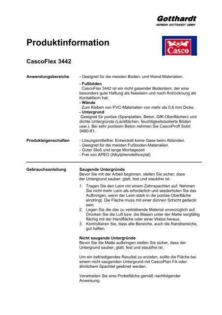 Produktinformation CascoFlex 3442 - Herman Gotthardt GmbH