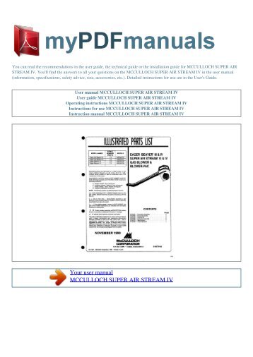 Mcculloch Mac 4600 Chainsaw Manual