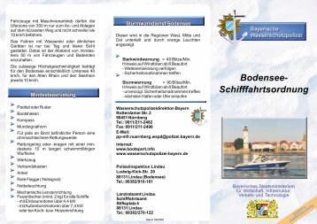 Bodensee- Schifffahrtsordnung - Polizei Bayern