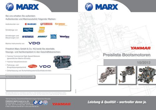 Preisliste Bootsmotoren