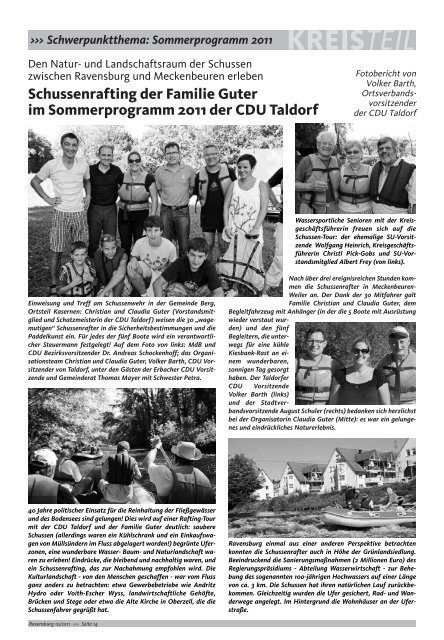 Schwerpunktthema: Sommerprogramm 2011 KREISTEIL - CDU ...