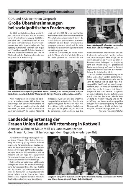 Schwerpunktthema: Sommerprogramm 2011 KREISTEIL - CDU ...