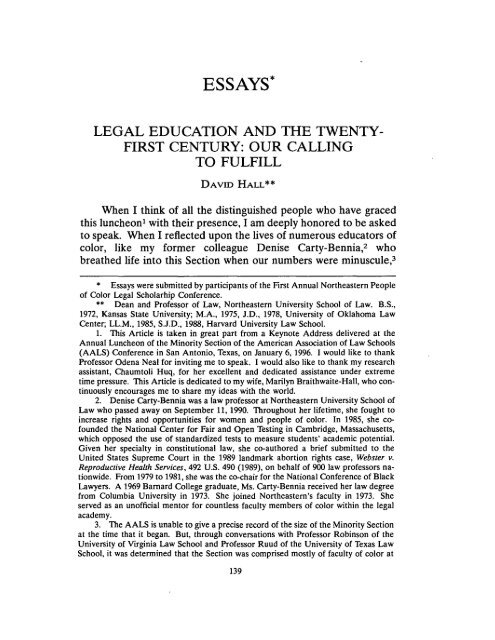 legal education and the twenty-first century - Western New England ...