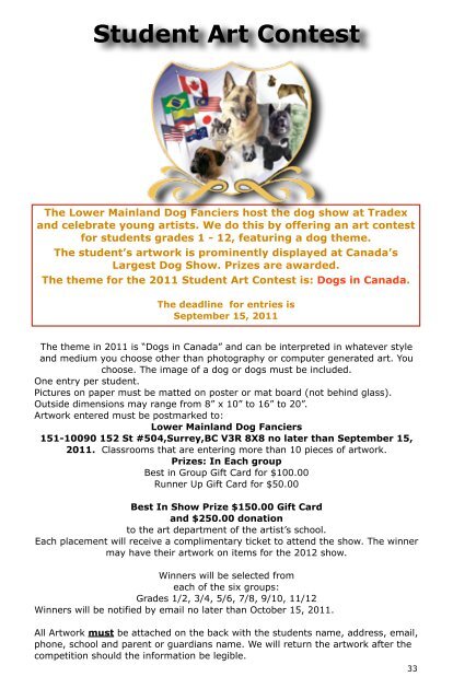 Artisans Area - BC Dog Show Services