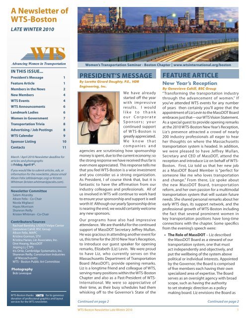 a newsletter of wts boston