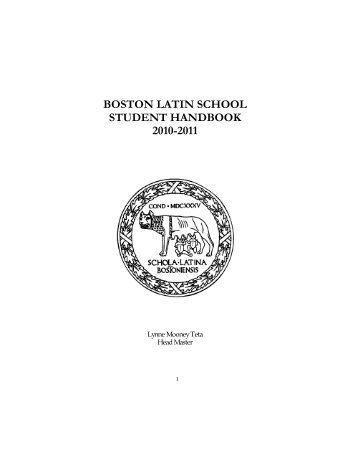 Boston Latin School Student Handbook 2010-2011 - BLS - BLSA ...