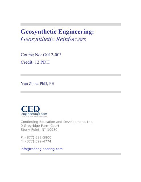 Geosynthetic Reinforcers - CED Engineering