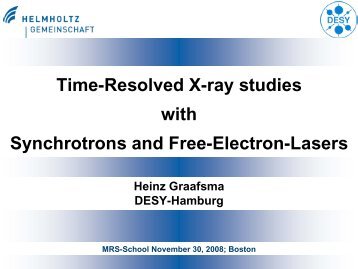 Time-Resolved X-ray studies with Synchrotrons ... - Hasylab - Desy