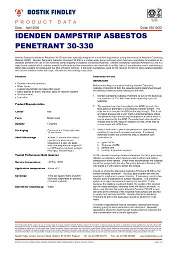 IDENDEN DAMPSTRIP ASBESTOS PENETRANT 30-330
