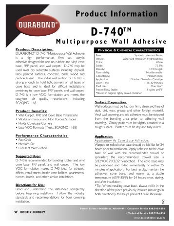 D-740TM Multipurpose Wall Adhesive - Centraldi.com