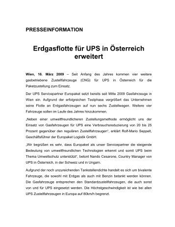 PRESSEINFORMATION Erdgasflotte für UPS in ... - PLA Holding AG