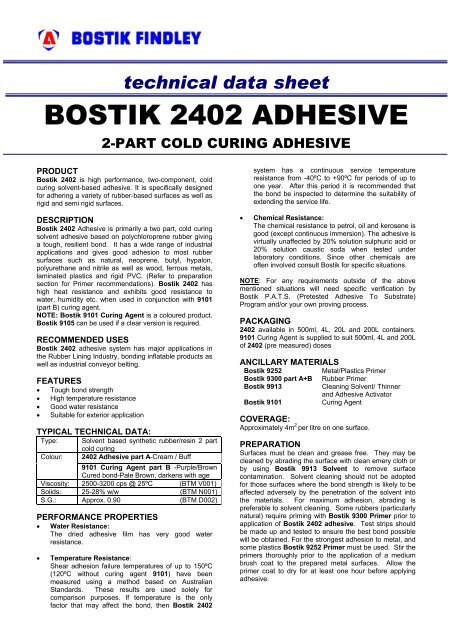 BOSTIK 2402 ADHESIVE