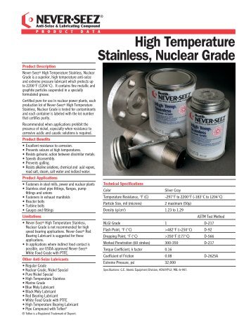 High Temperature Stainless, Nuclear Grade