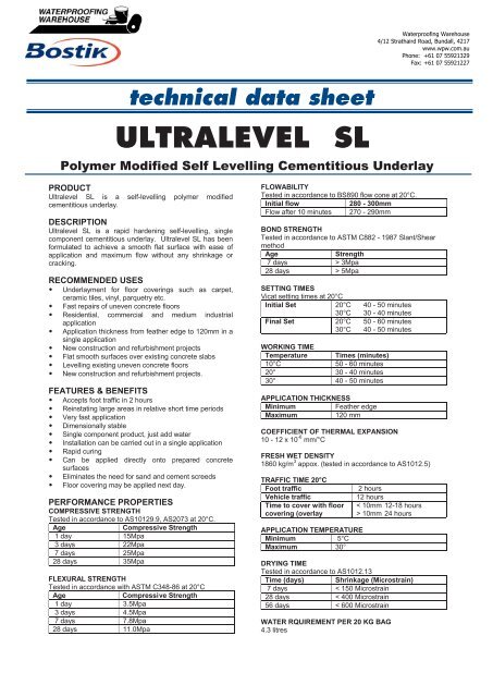Bostik Ultralevel SF - Waterproofing Warehouse
