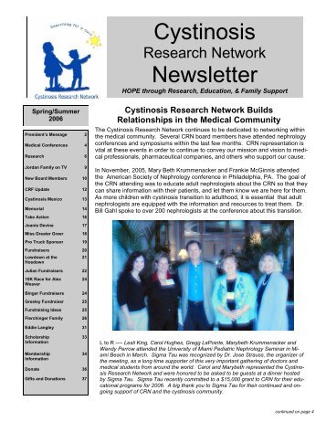 Cystinosis Newsletter - Cystinosis Research Network