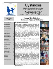 Cystinosis Newsletter - Cystinosis Research Network