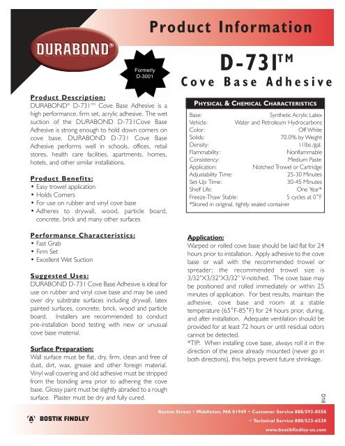 D-731TM Cove Base Adhesive - Centraldi.com