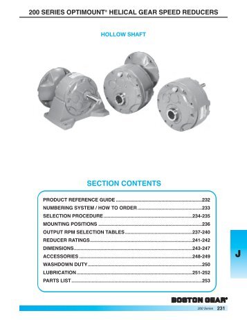 200 series optimount® dimensions - Boston Gear