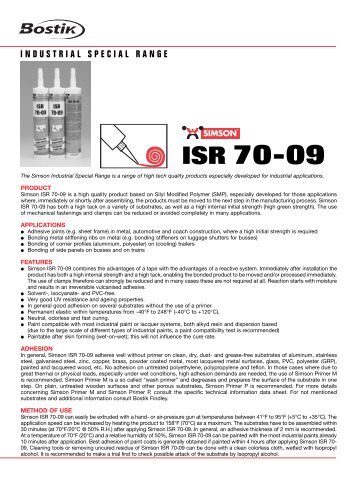 Simson ISR 70-09 - Bostik, Inc