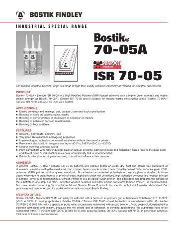 Bostik® 70-05A /Simson ISR 70-05 IND - K-Flex