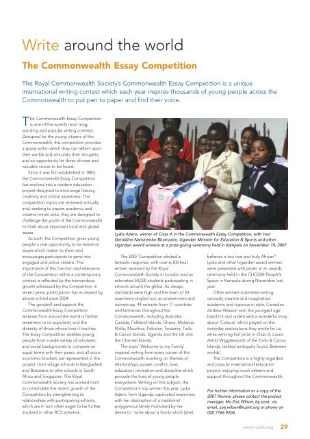 Annual Review 2007-2008 - The Royal Commonwealth Society