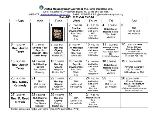 United Metaphysical Church of the Palm Beaches, Inc