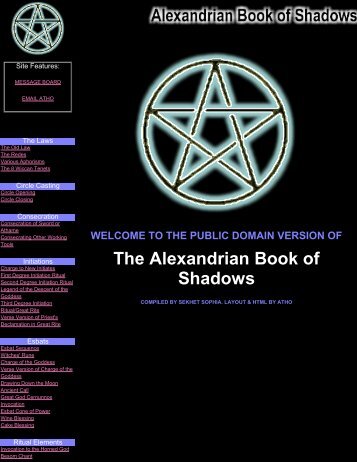 Public Domain Alexandrian Book of Shadows