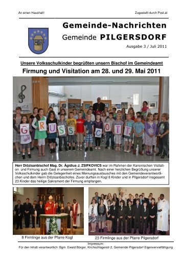 Firmung und Visitation am 28. und 29. Mai 2011 - Gemeinde ...