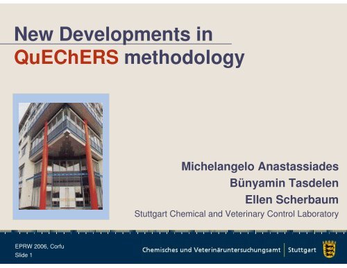 New Developments in QuEChERS methodology