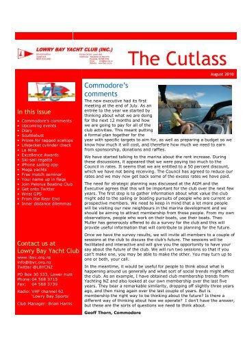 The Cutlass - Lowry Bay Yacht Club