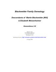 Blackwelder Family Genealogy Descendants of ... - Arslanmb.org