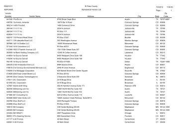 Alphabetical Vendor List - Administration Home - El Paso County