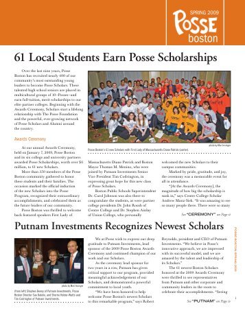 61 Local Students Earn Posse Scholarships - The Posse Foundation