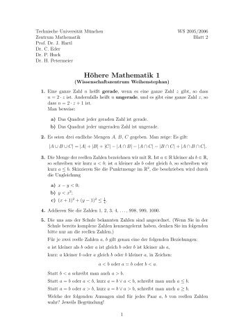 Höhere Mathematik 1 - M10