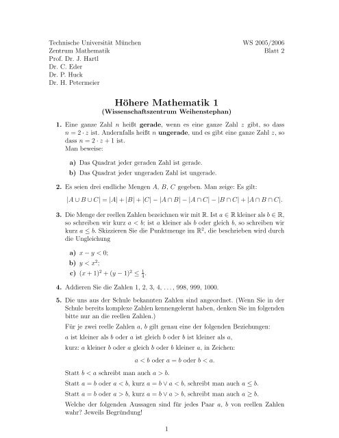 Höhere Mathematik 1 - M10