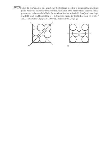 W.17 (Bild) In ein Quadrat mit gegebener Seitenlänge a sollen n ...
