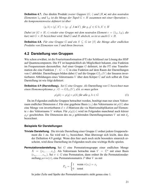 Quantenalgorithmen zum Auffinden versteckter Untergruppen