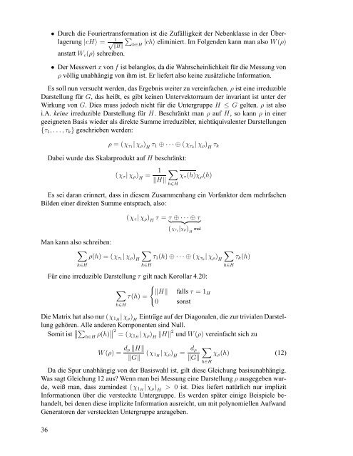 Quantenalgorithmen zum Auffinden versteckter Untergruppen