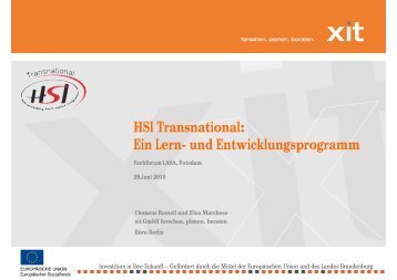 HSI Transnational: Lern - LASA Brandenburg GmbH