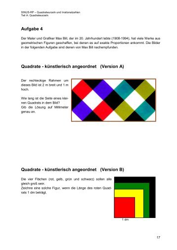 Aufgabe 4 Quadrate - künstlerisch angeordnet (Version A) Quadrate ...