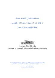 Strukturierter Qualitätsbericht 2006 - August-Bier-Klinik