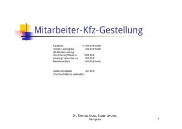 Mitarbeiter-Kfz-Gestellung - Dr. Thomas Kratz