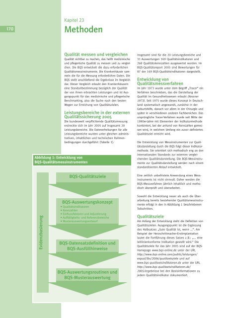 Qualität sichtbar machen. - BQS Qualitätsreport