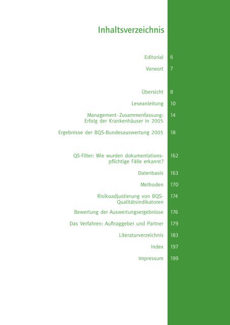 Qualität sichtbar machen. - BQS Qualitätsreport