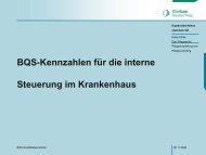 BQS-Kennzahlen für die interne Steuerung im Krankenhaus