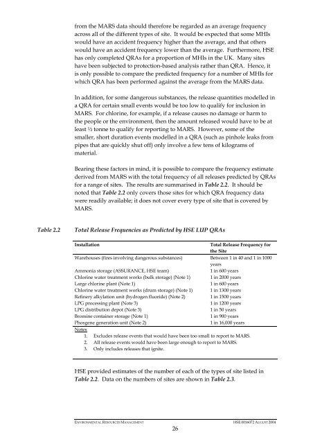 A review of HSE's risk analysis and protection-based analysis ...