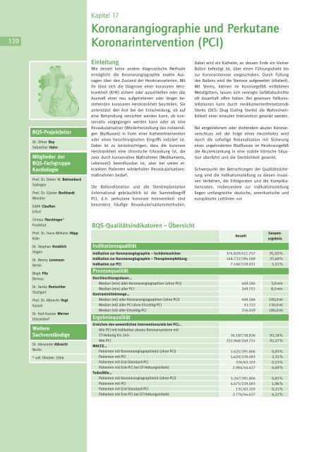 Qualität sichtbar machen. - BQS Qualitätsreport