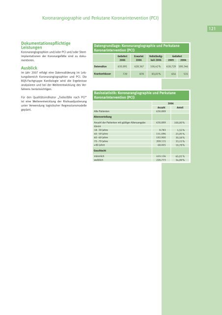 Qualität sichtbar machen. - BQS Qualitätsreport