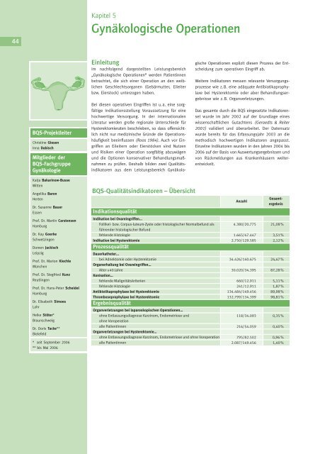 Qualität sichtbar machen. - BQS Qualitätsreport