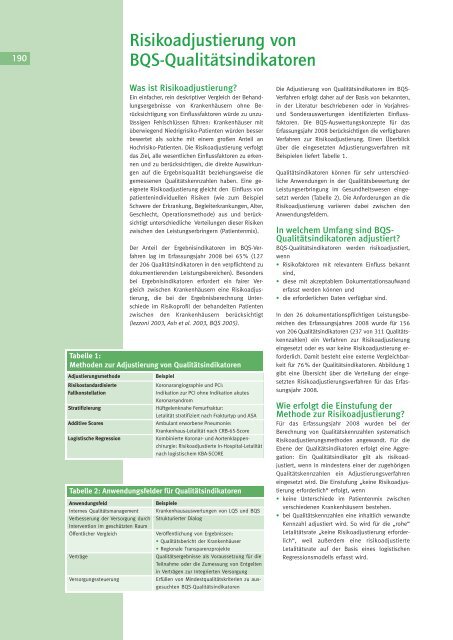 Risikoadjustierung von BQS-Qualitätsindikatoren